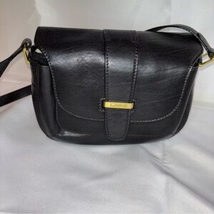 Vintage LAND Women’s Black Genuine Neckhide Serial 002 Crossbody Shoulder Bag